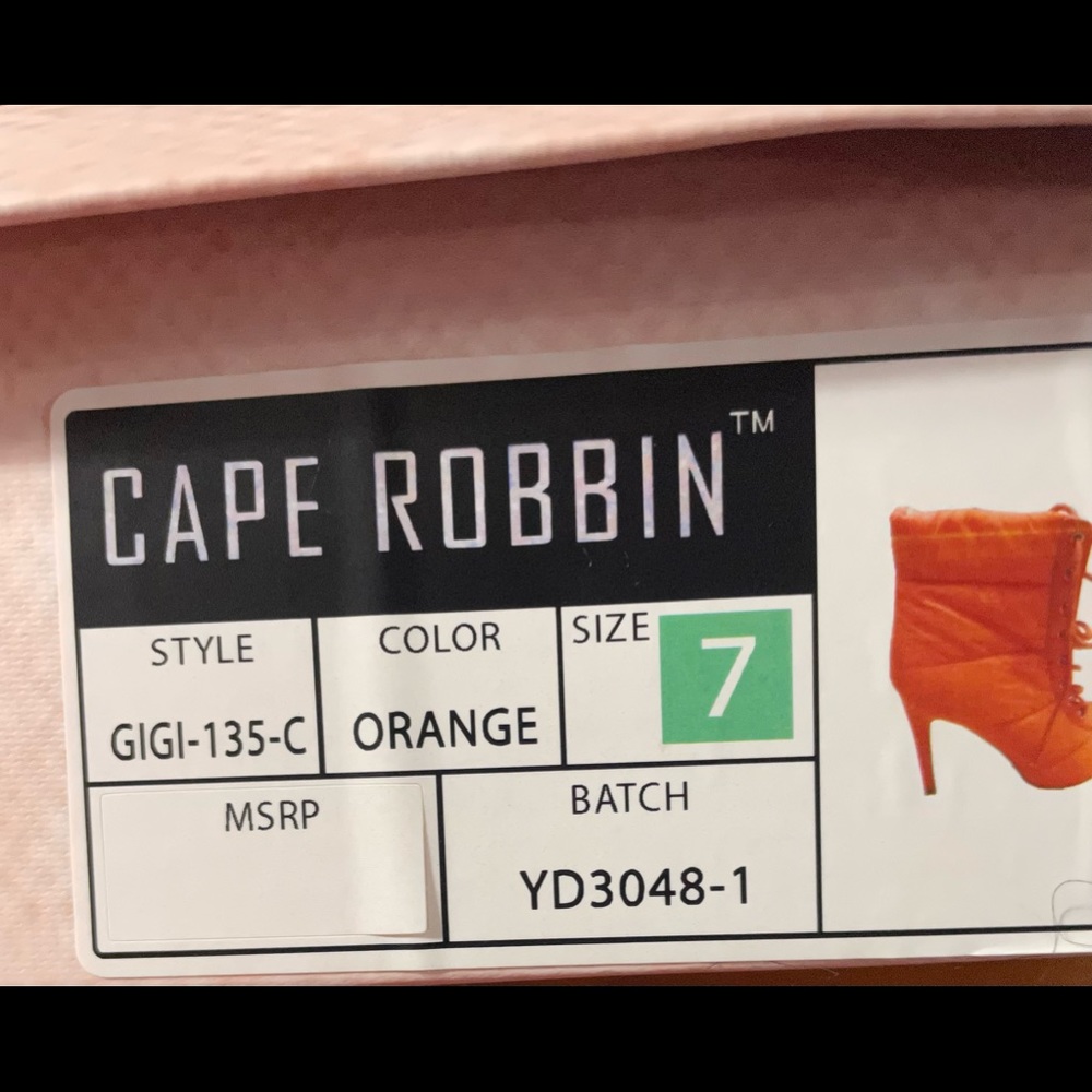 Cape Robbin Orange Size 7 4’inch Heel